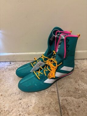 Adidas Box Hog 4 Boxing Training Shoes “Sold Out” Pure Teal  JR5382 Size 12/14